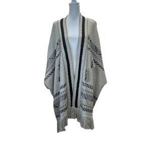 Lucky Brand Cardigan‎ Womens M L Sweater Open Fringed Brushed Knit Tassle NWT